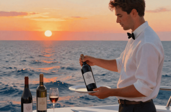 Sommelier on yacht