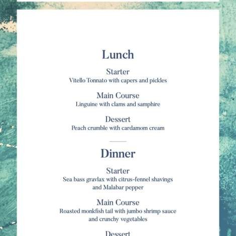 Food onboard Kokonut’s Wally # 8